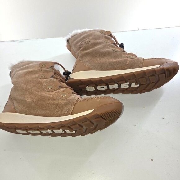 Sorel Explorer II Joan Faux Fur Boot Suede Velvet Tan size 7 - Picture 8 of 10